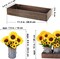 Set of 3 Artificial Sunflower Metal Pot Centerpieces – Farmhouse Floral Arrangements with Rectangle Wooden Planter (11”), Rustic Wedding, Spring Summer Home, Kitchen Table & Shelf Décor